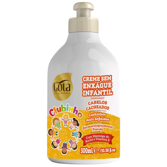 Crema de peinar infantil Clubinho Cacheados Gota Dourada 300 ml
