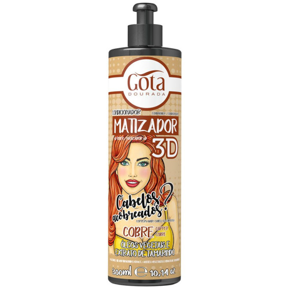 Matizador 3D Cobre Gota Dourada 300 ml