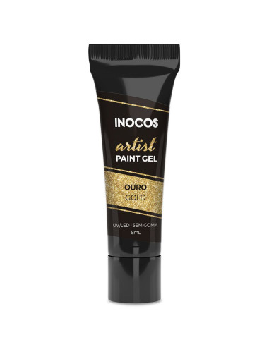 Paint Gel Artist Dourado 5ml Inocos INOCOS Nail Art