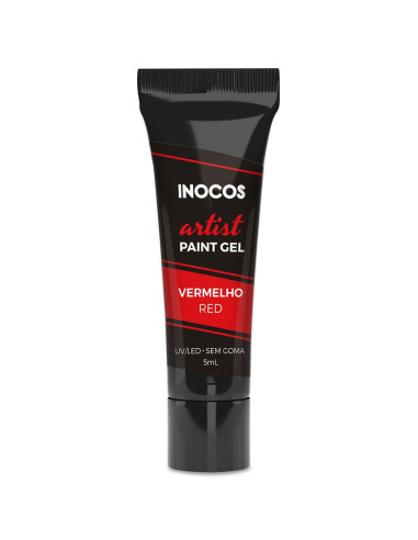 Paint Gel Artist Vermelho 5ml  - Inocos INOCOS Nail Art