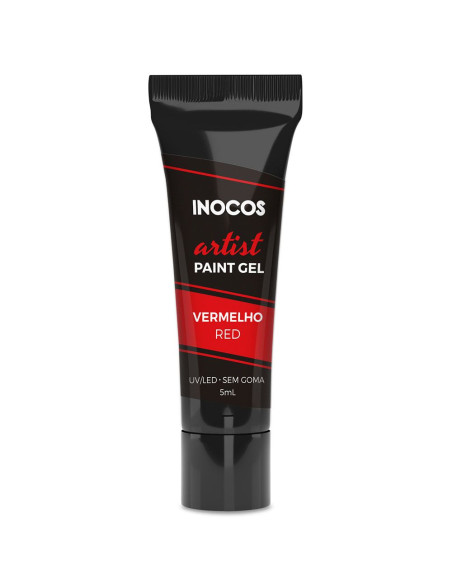 Paint Gel Artist Vermelho 5ml  - Inocos INOCOS Nail Art