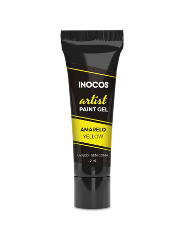 Paint Gel Artist Amarelo 5ml  - Inocos INOCOS Nail Art