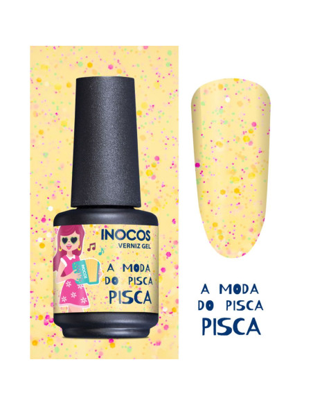 Verniz Gel A Moda do Pisca Pisca 15ml  - Meu Querido Mês de Agosto INOCOS INOCOS Verniz Gel