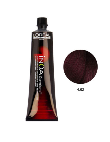 Inoa Carmilane 4.62 Castanho Vermelho Irisado 60g - L'Oreal Profissional Inoa L'Oreal