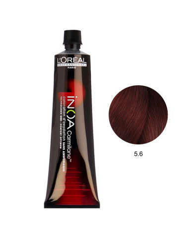 Inoa Carmilane C5.6 Castanho Claro Vermelho 60g - L'Oreal Profissional Inoa L'Oreal