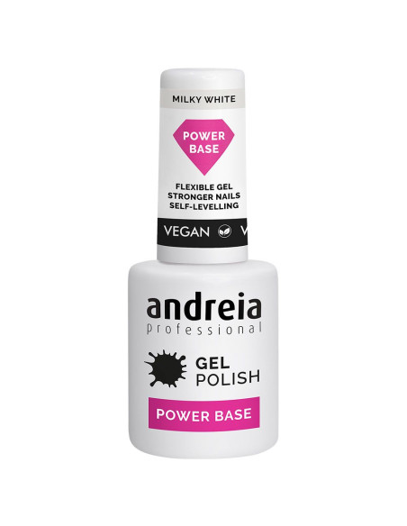 Verniz Gel Andreia Power Base - Milky White Gel Polish Andreia