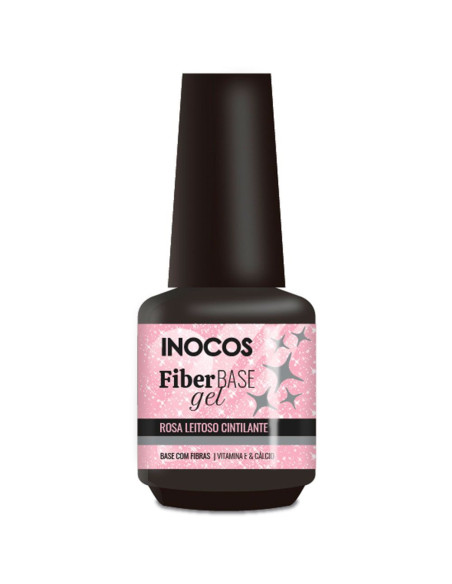 Fiber Base Gel INOCOS rosa lechoso con brillo 15 ml