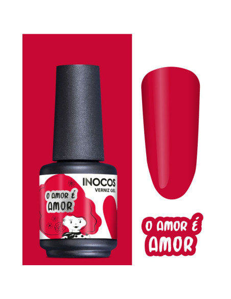 Verniz Gel Vermelho Cravo Amor é Amor 15ml - Coleção Amor é Amor INOCOS INOCOS Verniz Gel