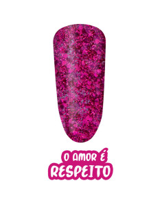 Verniz Gel Rosa Glitter Amor é Respeito 15ml - Coleção Amor é Amor INOCOS INOCOS Verniz Gel 2