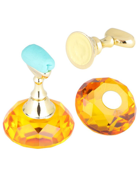 Conjunto Expositor Magnético Base Cristal Amarelo Expositores / Mostruários