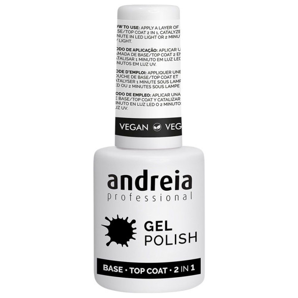 Andreia Base/Top Coat 2 en 1 para esmalte semipermanente