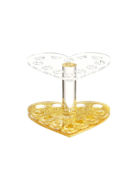 Soporte dorado para 12 pinceles de manicura