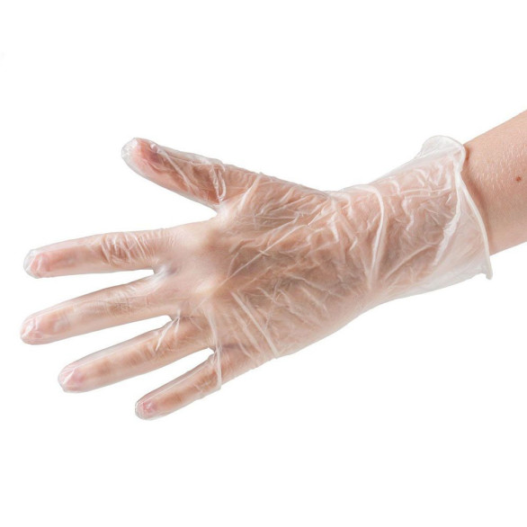 Guantes de vinilo sin polvo talla L, 100 unidades