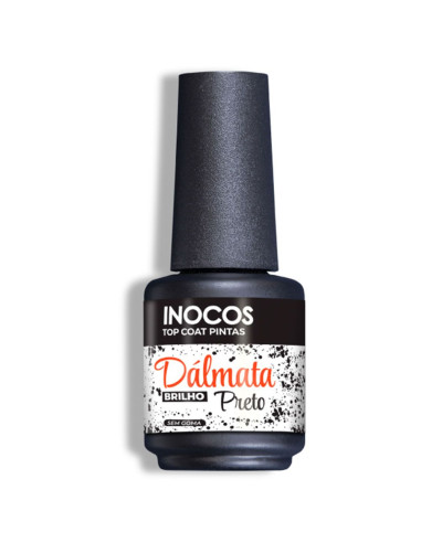 Top Coat Dálmata Preto Brilho 15ml Inocos INOCOS Complementos