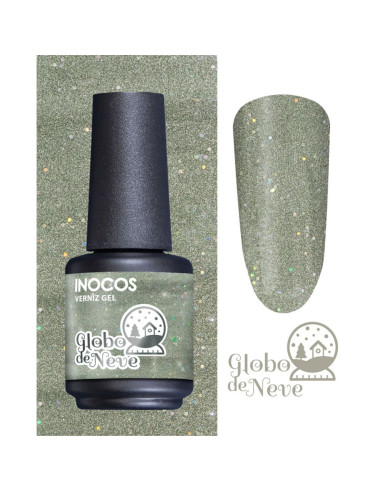 Verniz Gel Inocos Verde Seco Globo de Neve 15ml INOCOS Verniz Gel