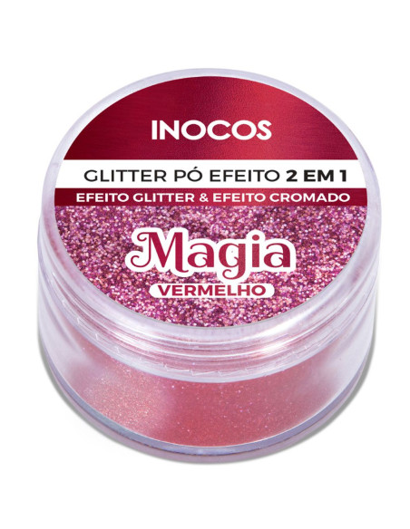 Pó Glitter Magia Vermelho 3g Inocos Aldeia Natal INOCOS Nail Art