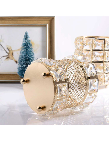 Suporte em Cristal Quadrado Dourado Estilo Clássico Expositores / Mostruários
