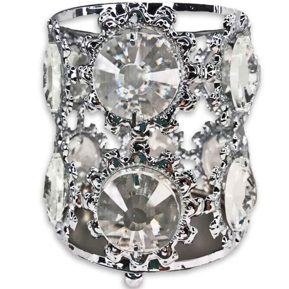 Soporte de cristal plateado estilo Real
