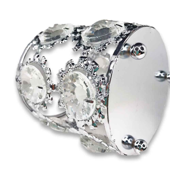 Soporte de cristal plateado estilo Real