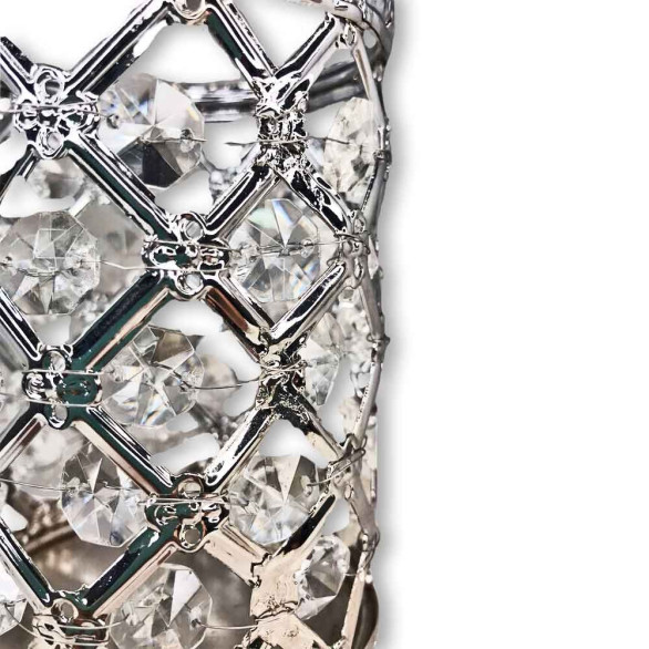 Soporte de cristal plateado estilo Xadrez