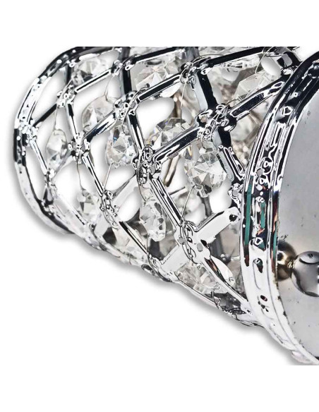 Soporte de cristal plateado estilo Xadrez