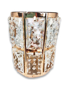 Soporte de cristal grande dorado estilo Diamante