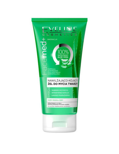 Gel de Lavagem Facial Aloe Vera 150ml Facemed+ Eveline Cosmetics Esfoliantes Rosto