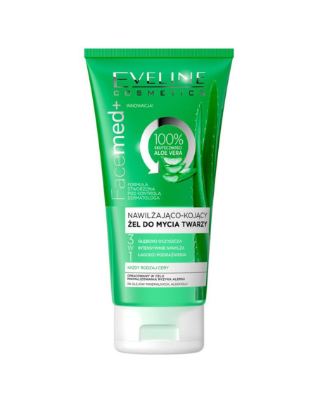 Gel de Lavagem Facial Aloe Vera 150ml Facemed+ Eveline Cosmetics Esfoliantes Rosto