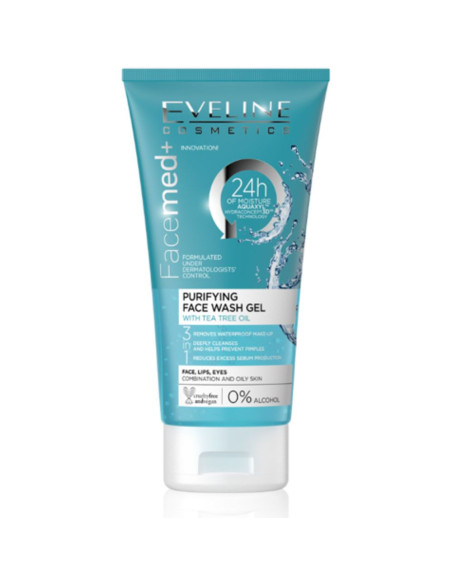 Gel de Lavagem Facial Árvore de Chá 150ml Facemed+ Eveline Cosmetics Esfoliantes Rosto