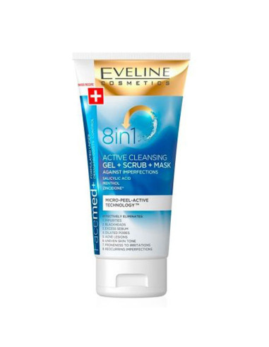 Gel de Lavagem + Exfoliante + Máscara 150ml Facemed+ - Eveline Cosmetics Esfoliantes Rosto