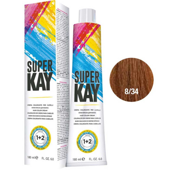 SuperKay 8.34 rubio claro cobrizo coloración 180 ml