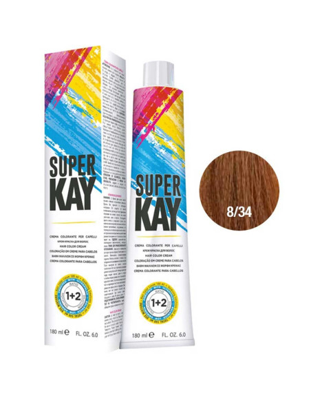 Coloração 8.34 Loiro Claro Acobreado 180ml - SuperKay SUPERKAY 