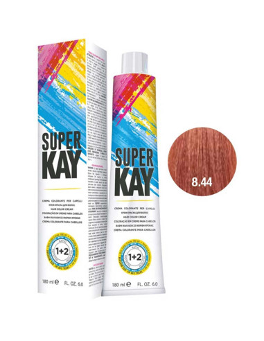 Coloração 8.44 Loiro Claro Acobreado Intenso 180ml - SuperKay SUPERKAY 