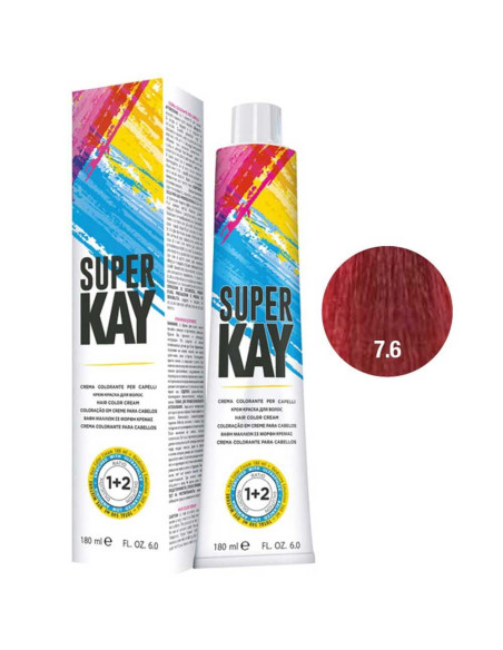 Coloração 7.6 Ruivo Vermelho 180ml - SuperKay SUPERKAY 