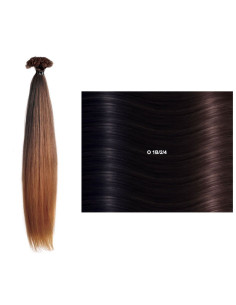 SHE OM extensiones lisas ombré queratina 45/50 cm, 10 piezas