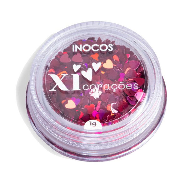 INOCOS Xi Coração glitter rosa 1 g