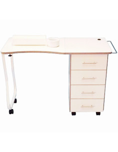 Mesa de manicura desmontable de 4 cajones 2