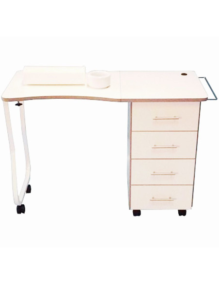 Mesa de manicura desmontable de 4 cajones