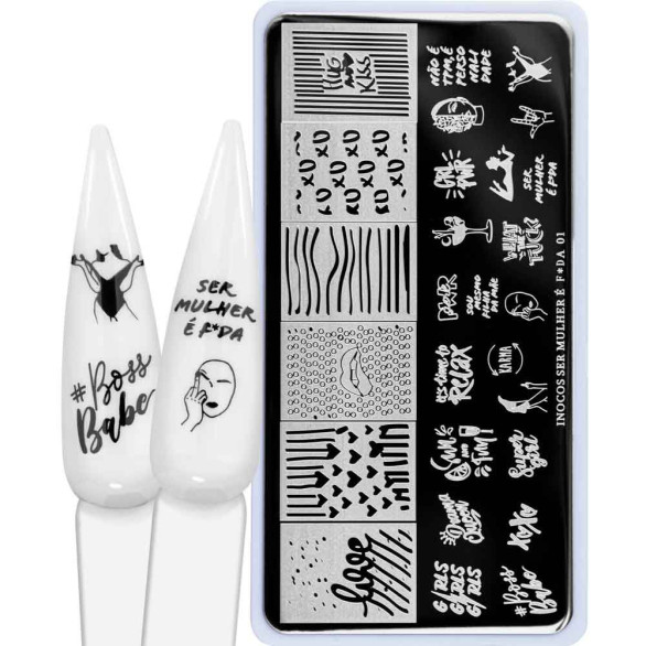Inocos Lady 01 placa de stamping de acero inoxidable