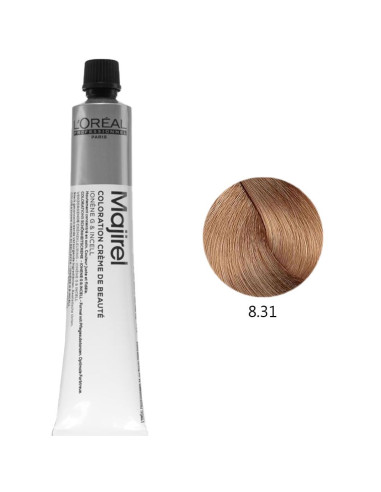 Majirel 8.31 Louro Claro Beige Dourado 50ml Loreal Profissional Majirel L'Oreal