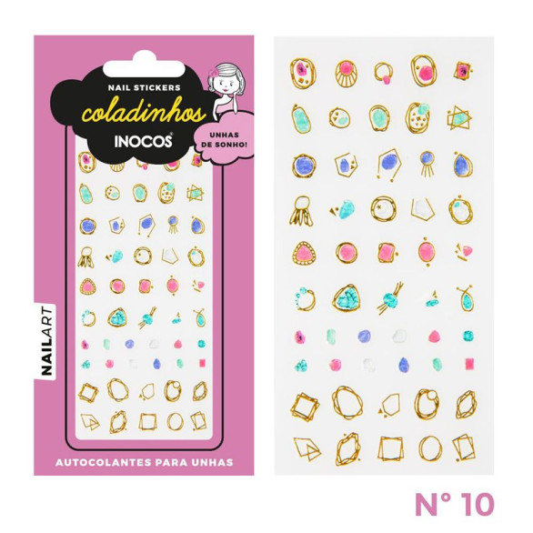 INOCOS Coladinhos adhesivos para uñas n.º 10