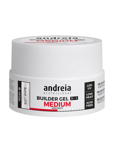 Andreia Builder Gel 3 IN 1 Soft White - Média Viscosidade 22gr Gel Construção Andreia