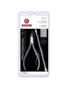 Mundial 778 alicate de cutículas y espátula doble inox