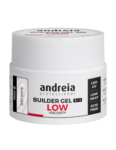 Andreia Builder Gel 3 IN 1 Soft White - Baixa Viscosidade 44gr Gel Construção Andreia