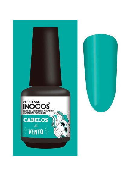 Verniz Gel Azul Menta Fresca Cabelos ao Vento Inocos Maria à Solta INOCOS Verniz Gel