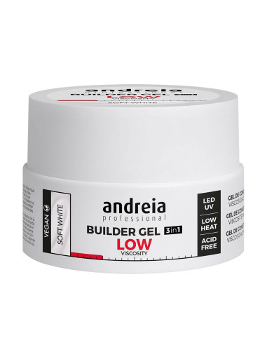 Andreia Builder Gel 3 IN 1 Soft White - Baixa Viscosidade 22gr Gel Construção Andreia