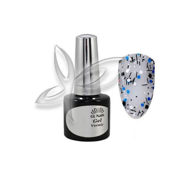 GL Nails azul, negro y blanco esmalte semipermanente 8 ml