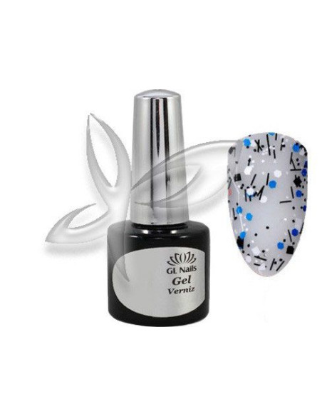 GL Nails azul, negro y blanco esmalte semipermanente 8 ml