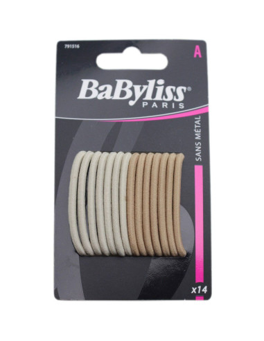 Elásticos Cabelo - Bege - Pack 14 Babyliss desc Frizetes | Ganchos | Molas 