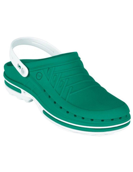 Socas Wock Clog Branco/Verde Crocs Profissionais Wock Clog